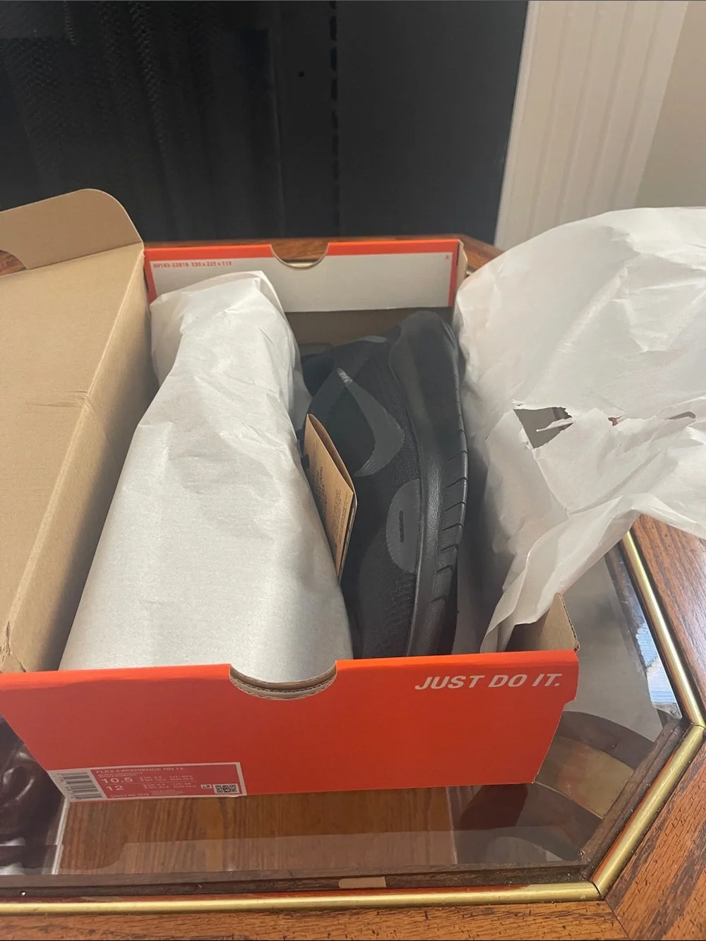 Nike Black Athletic Shoe with Dark Gray Swoosh